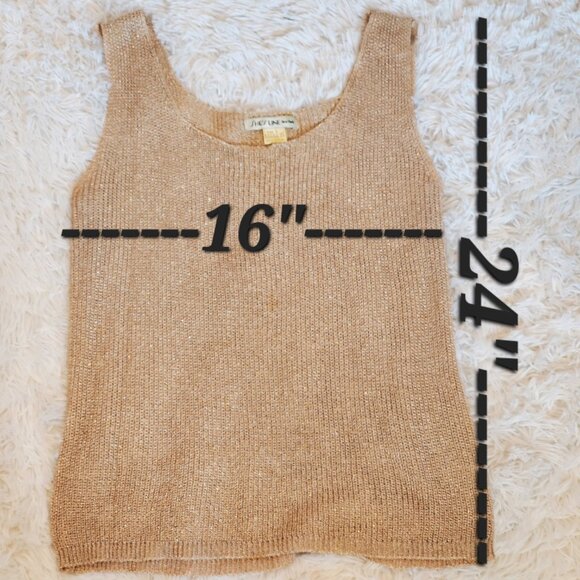 She's Line New York Gold Stretchy Lightweight Sleeveless Tank, Large - Picture 3 of 5